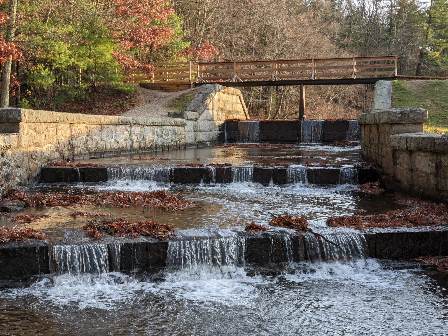 Spillway flowing again November 23rd Ashland State Park Ashland State
